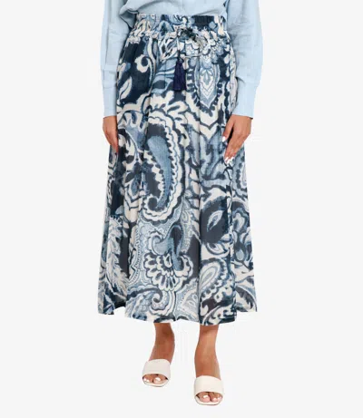 Kaos Patterned Skirt In Blue