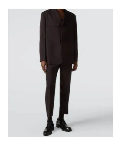 Jil Sander Wool Jacket In Brown