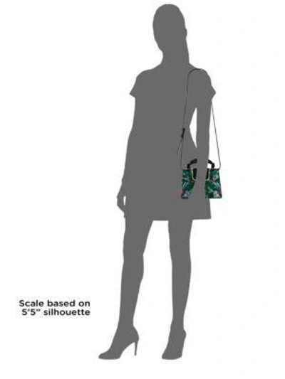 Shop Gucci Mini Sylvie Floral Jacquard Top Handle Bag In Green
