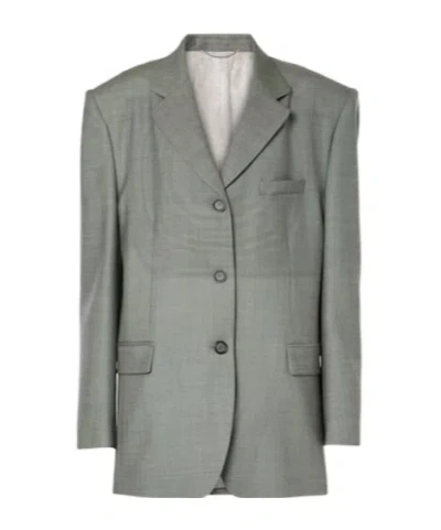 Magda Butrym Oversized Wool Blazer In Gray
