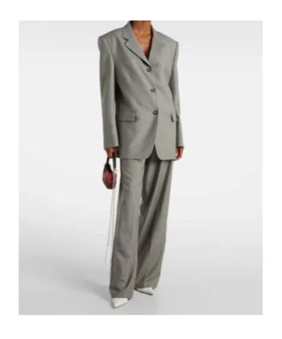 Magda Butrym Oversized Wool Blazer In Gray