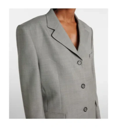 Magda Butrym Oversized Wool Blazer In Gray