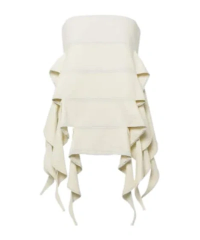 Y/project Snow White Wash Cotton Bug Denim Top In White
