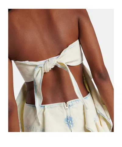 Y/project Snow White Wash Cotton Bug Denim Top In White