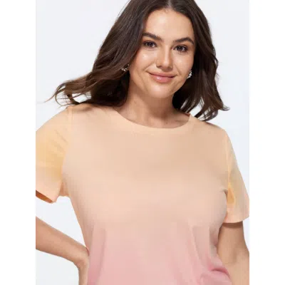 Bloomchic Supersoft Gradient Blend Round Neck T-shirt In Multicolor
