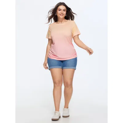 Bloomchic Supersoft Gradient Blend Round Neck T-shirt In Multicolor