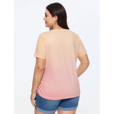 Bloomchic Supersoft Gradient Blend Round Neck T-shirt In Multicolor