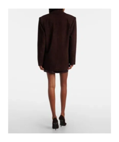 Stouls Berliner Suede Blazer In Burgundy
