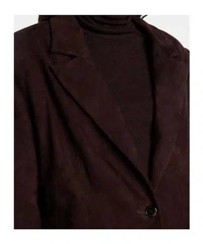 Stouls Berliner Suede Blazer In Burgundy