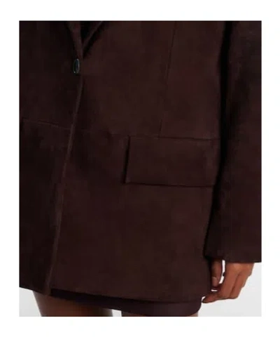 Stouls Berliner Suede Blazer In Burgundy