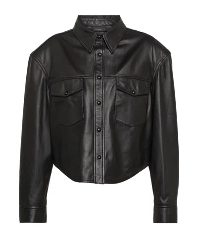 Wardrobe.nyc Leather Jacket With Snap Fastening In Black