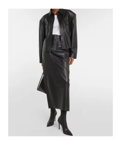 Wardrobe.nyc Leather Jacket With Snap Fastening In Black