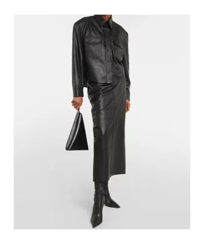 Wardrobe.nyc Leather Jacket With Snap Fastening In Black