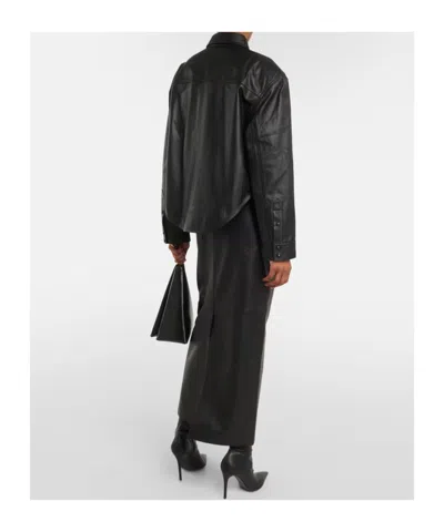 Wardrobe.nyc Leather Jacket With Snap Fastening In Black