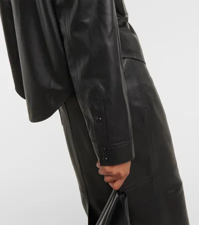Wardrobe.nyc Leather Jacket With Snap Fastening In Black