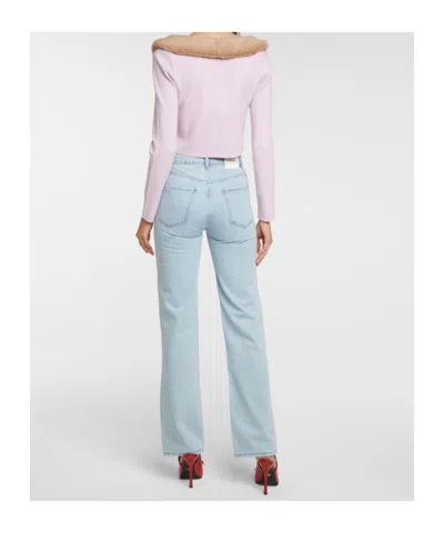 Frame Embellished High-rise Jeans In Silver