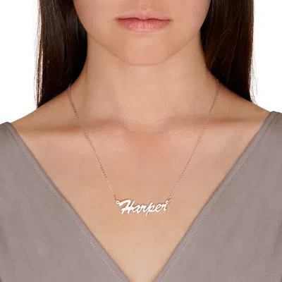 Bargainbazaar Thin Script Sterling Silver Nameplate Necklace