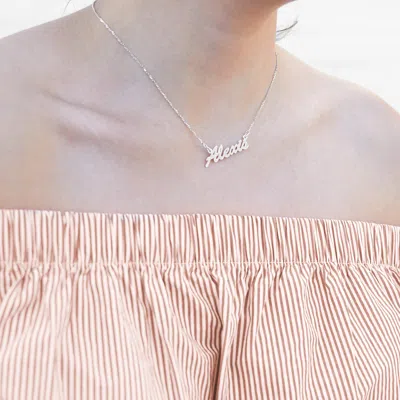 Bargainbazaar Thin Script Sterling Silver Nameplate Necklace