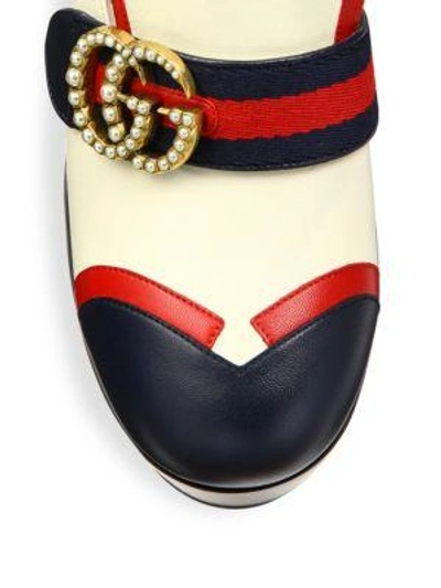 Shop Gucci Brenda Pearly Gg Leather Platform Loafers In Multicolor