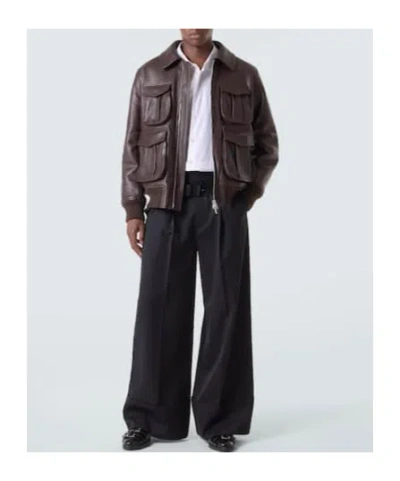 Simone Rocha Leather Jacket In Brown