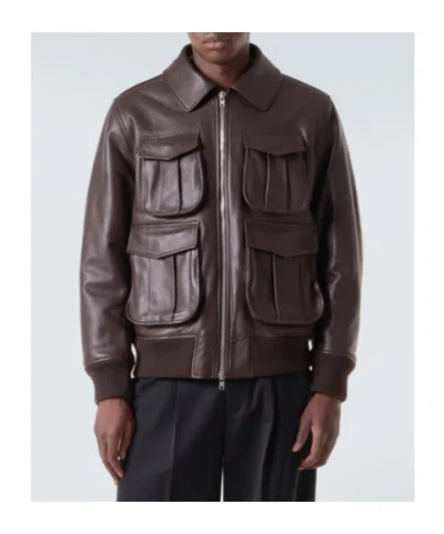 Simone Rocha Leather Jacket In Brown