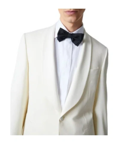 Canali Wool Suit Jacket In White
