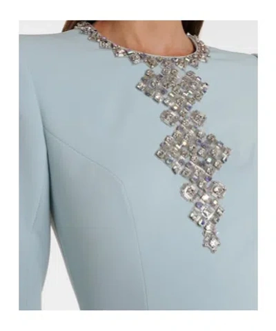 Jenny Packham Margoni Bell-sleeve Embellished Midi Dress In Blue