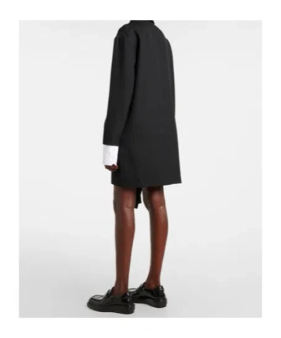 Plan C Wool-blend Minidress In Black