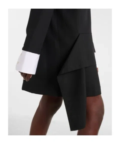 Plan C Wool-blend Minidress In Black