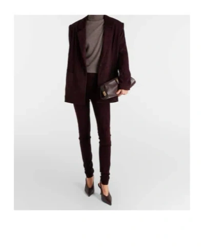 Stouls Berliner Suede Blazer In Burgundy