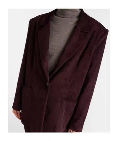 Stouls Berliner Suede Blazer In Burgundy