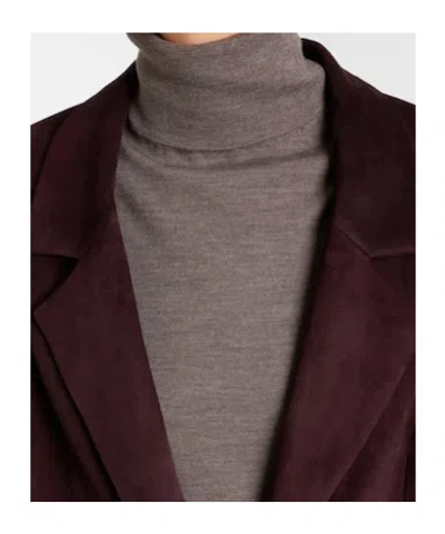 Stouls Berliner Suede Blazer In Burgundy
