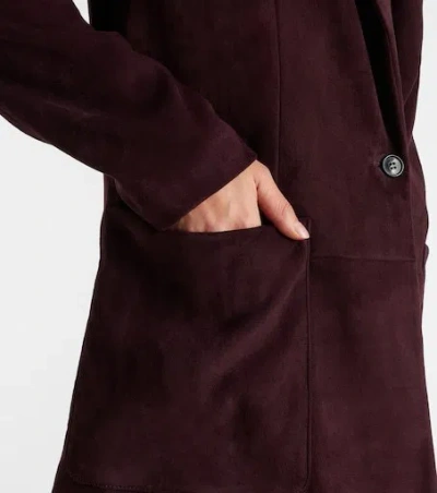 Stouls Berliner Suede Blazer In Burgundy