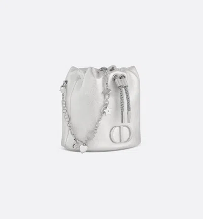 Dior Drawstring Shoulder Bag In Silver