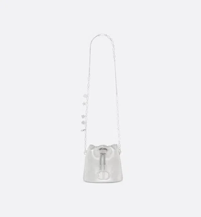 Dior Drawstring Shoulder Bag In Silver