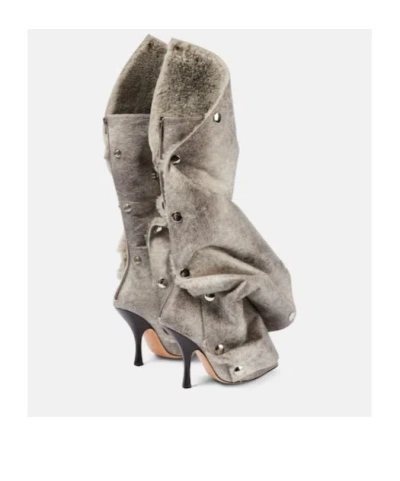 Y/project Snap Faux Leather Knee-high Boots In Gray
