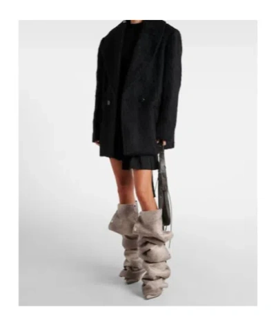Y/project Snap Faux Leather Knee-high Boots In Gray