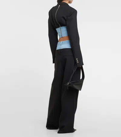 Dion Lee Cowboy-cloth Patchwork Suit Jacket In Black