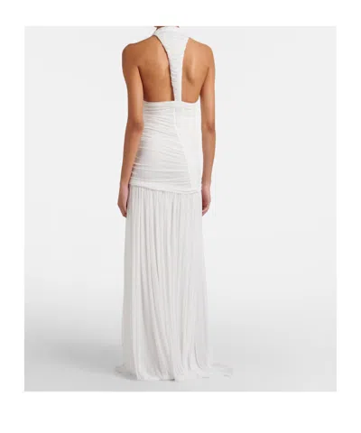 Christopher Esber Bridal Orion Ruched Halterneck Gown In White