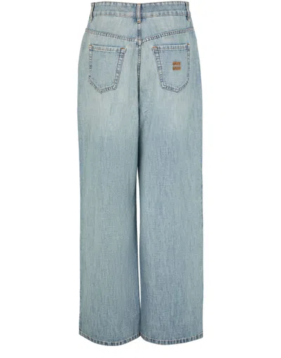 Miu Miu Belt Loop Jeans In Blue