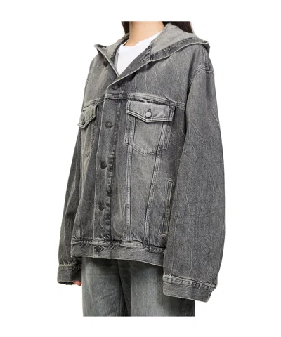 Acne Studios Jacket Hooded Denim In Gray