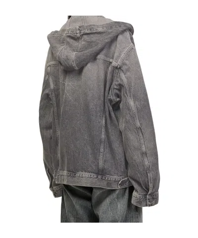 Acne Studios Jacket Hooded Denim In Gray