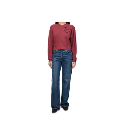 Chloé Short And Fitting Pullover With Wool Logo In Red