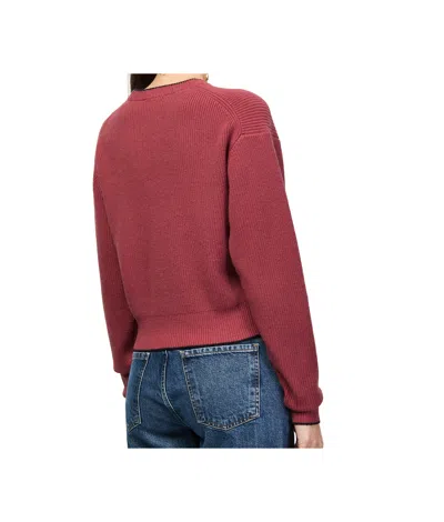 Chloé Short And Fitting Pullover With Wool Logo In Red