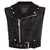 GIUSEPPE ZANOTTI GIUSEPPE ZANOTTI - BLACK SUEDE VEST JACKET WITH CRYSTALS NEW AMELIA,ERD70800103