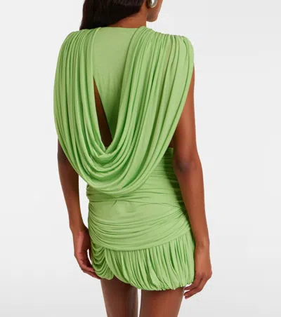 Christopher Esber Ripple Draped Jersey Top In Green
