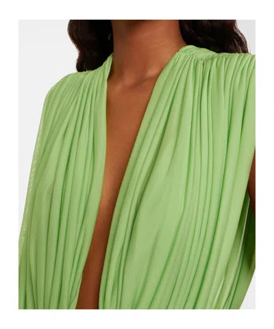 Christopher Esber Ripple Draped Jersey Top In Green