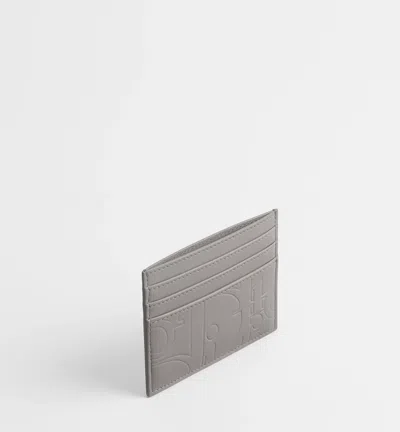 Dior Card Holder In Grey