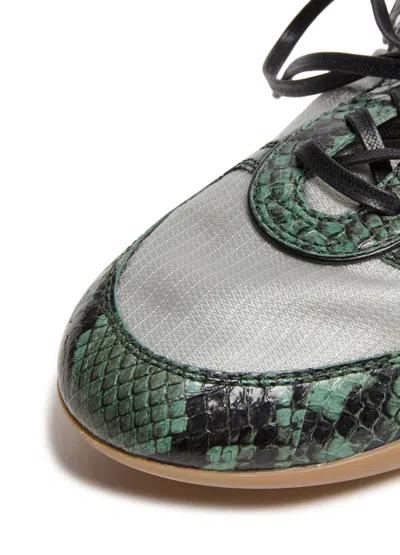 Miu Miu Gymnasium Technical Fabric And Python-print Ayers Leather Sneakers In Multi