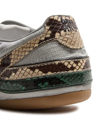 Miu Miu Gymnasium Technical Fabric And Python-print Ayers Leather Sneakers In Multi